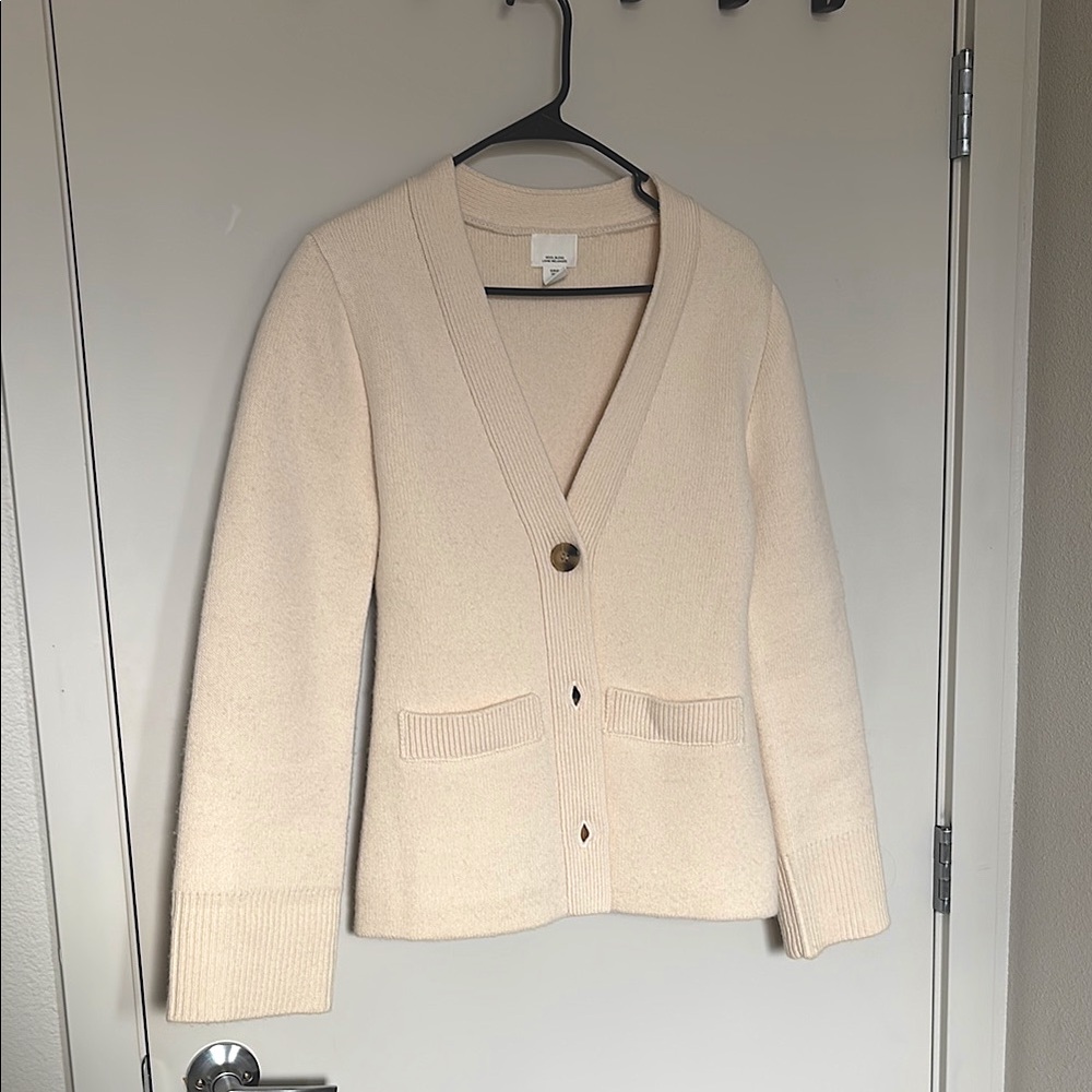H&M Knit Wool Cardigan Cream